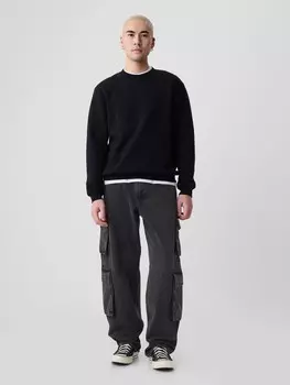 Двойные мешковатые джинсы карго с карманами Gap, черный