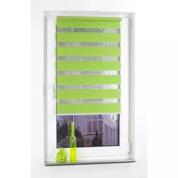 Двойные рулонные шторы Liedeco «Klemmfix DUO-Rollo YOUNG COLORS», светозащита, сверление не требуется, цвет apfelgrn