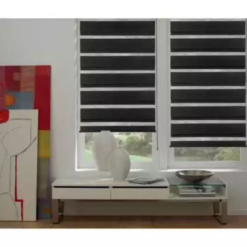 Двойные рулонные шторы my home «Ролелетные шторы с зажимом Duo», светозащита, экран для конфиденциальности, без сверления, свободно висит, предварительно смонтирован на монтажной рейке, черный