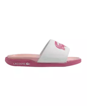 Двойные шлепанцы розового цвета под крокодиловую кожу Lacoste, розовый