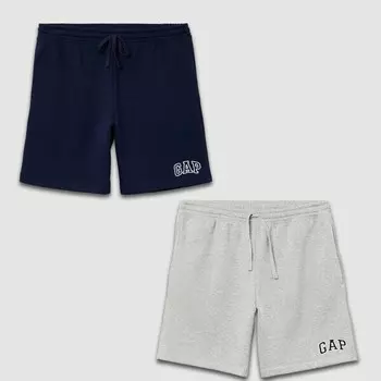 Двойные шорты-бермуды из флиса с логотипом Gap, синий