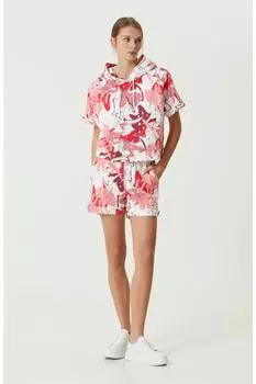 Двойные шорты с розово-белым узором Network, розовый