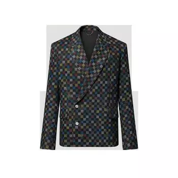 Двубортная джинсовая куртка Damier Louis Vuitton, мультиколор