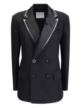 Двубортная куртка SACAI, черный