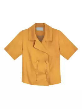 Двубортная рубашка с короткими рукавами Pitomba Isolda, желтый