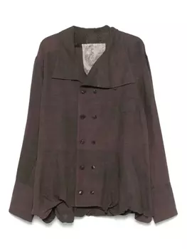 Двубортная рубашка с высоким воротом Ziggy Chen, коричневый