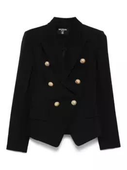 Двубортная шерстяная куртка BALMAIN, черный