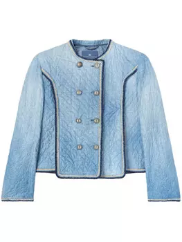 Двубортная стеганая куртка Ermanno Scervino, синий