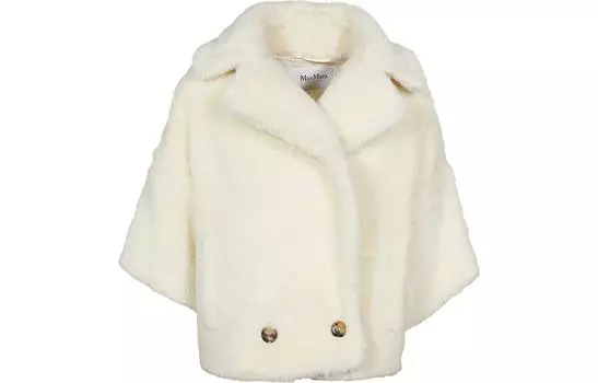 Двубортная жакет Тедди MaxMara, белый