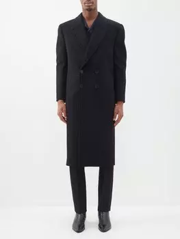 Двубортное кашемировое пальто Saint Laurent, черный
