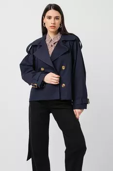 Двубортное короткое пальто Marella, синий