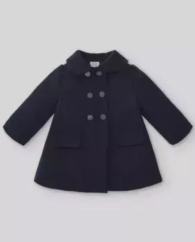 Двубортное матерчатое пальто для девочки PAZ Rodrguez, темно-синий