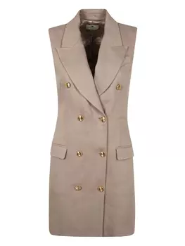 Двубортное мини-платье Elisabetta Franchi, нейтральный