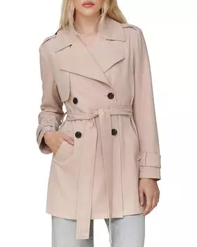 Двубортное мягкое тренчкот Avec Les Filles, коричневый/бежевый