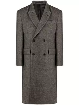 Двубортное пальто асимметричного кроя SONGZIO, серый