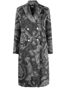 Двубортное пальто Barocco Stencil VERSACE, серый