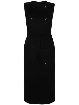 Двубортное пальто без рукавов MAX MARA, черный