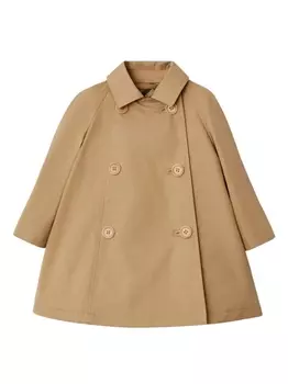 Двубортное пальто Burberry Kids, коричневый