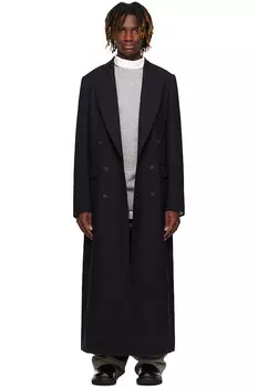 Двубортное пальто Dries Van Noten, синий