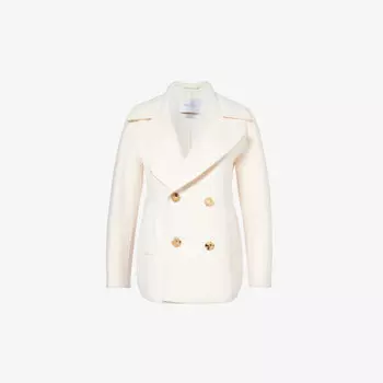 Двубортное пальто Edgard из смесовой шерсти Max Mara, белый