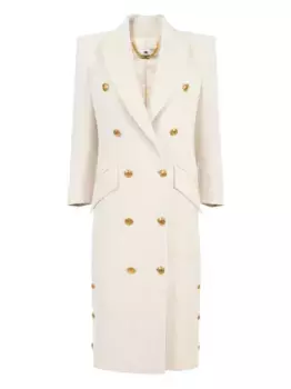 Двубортное пальто Elisabetta Franchi, белый