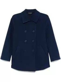 Двубортное пальто Emporio Armani, синий