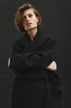 Двубортное пальто H&M, черный