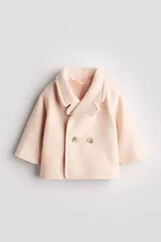 Двубортное пальто H&M, розовый