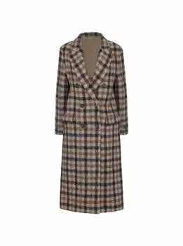 Двубортное пальто из альпака Brunello Cucinelli