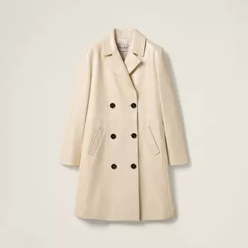 Двубортное пальто из наплака Miu Miu, бежевый