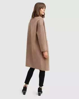 Двубортное пальто из смеси шерсти Publisher Belle&Bloom, цвет oat