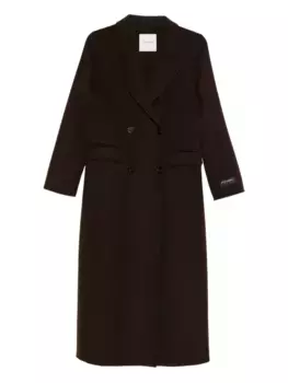 Двубортное пальто из смесовой шерсти ERMANNO FIRENZE, коричневый