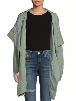 Двубортное пальто-карго с капюшоном Sofia Nsf, цвет Sulphur Stone