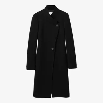 Двубортное пальто Maude из смесовой шерсти Reiss, черный