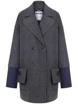 Двубортное пальто Moschino, серый