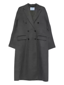 Двубортное пальто Prada, серый