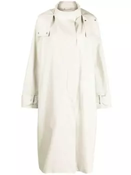 Двубортное пальто с капюшоном Studio Nicholson, бежевый