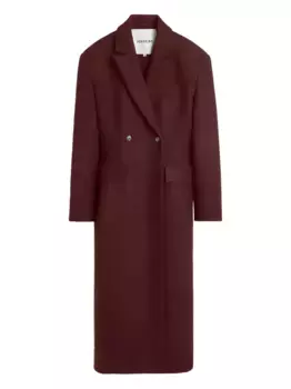 Двубортное пальто с объемными плечами HERSKIND, красный