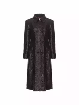 Двубортное пальто с пайетками Fem Kazakhstan, черный