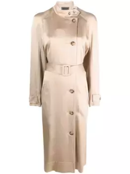 Двубортное пальто с поясом 10 CORSO COMO, нейтральный