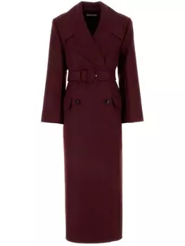 Двубортное пальто с поясом Co, красный
