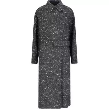 Двубортное пальто с поясом Isabel Marant toile Horia ISABEL MARANT ETOILE, угольно-серый