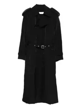Двубортное пальто с поясом JW ANDERSON, черный