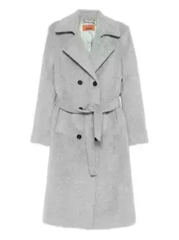 Двубортное пальто с поясом Missoni, серый