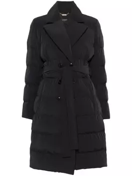 Двубортное пальто с поясом Seventy, черный