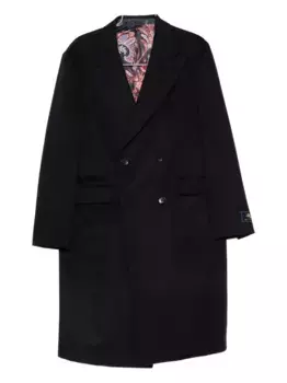 Двубортное пальто с узором пейсли ETRO, синий