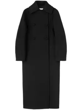 Двубортное пальто свободного кроя Jil Sander, черный