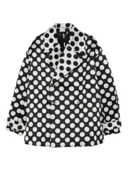 Двубортное пальто в горох Charles Jeffrey Loverboy, черный