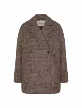 Двубортное пальто в клетку Closed, коричневый