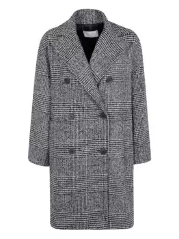 Двубортное пальто в клетку глен-пейд Antonelli, черный